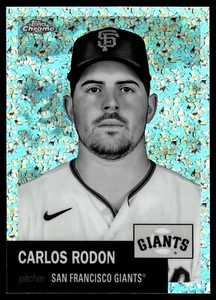 2022 Topps Chrome Platinum Anniversary BLACK & WHITE DIAMOND CARLOS RODON #154 - Picture 1 of 2