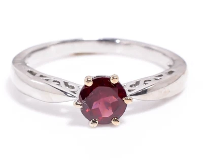 Anillo de granate rodolita anillo de plata de ley 925 para mujer anillo de propósito delicado regalo Foto 1 de 3