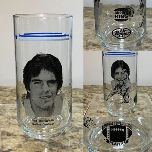 1977 Vintage Dallas Cowboys Pat Donovan Burger King Glass Dr Pepper - Picture 1 of 5