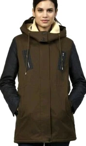 NWT Lacoste Winter Jacket Coat Navy Brown Women’s Size 2 EUR 34 MSRP $485 - Picture 1 of 2