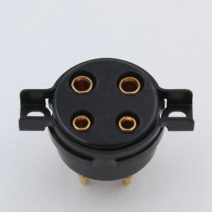 Enchufes de tubo de vacío de válvula de baquelita de 1 pieza 4 pines chapados en oro para 300B 2A3 101D 811 - Imagen 1 de 4