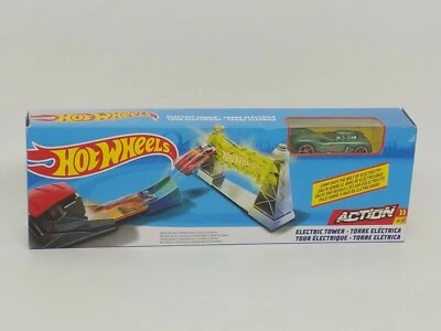 Mattel Hot Wheels torre elétrica play set carro de corrida verde - Imagem 1 de 3