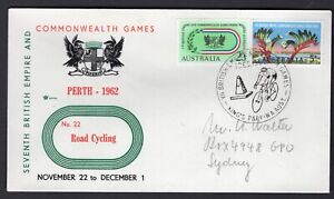 SPORT 1962 Perth Commonwealth Games Australia Set ROYAL Cover - ROAD CYCLING