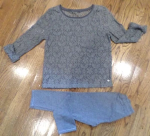 Kids Abercrombie & Fitch Gray Lace Shirt + Matching Leggings Sz S Spring Fall - Picture 1 of 3