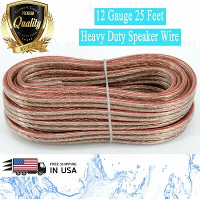 AUDIOTEK NEW 12 GA Gauge 25 Feet ft Heavy Duty Marine Car Home Audio Cable Speaker Wire