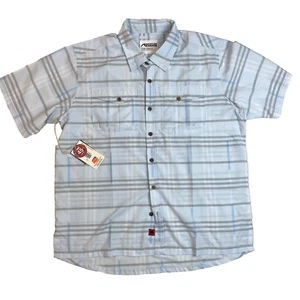 Mountain Khakis Shirt Button Down Mens XL Short Sleeve White/Blue - NEW!! NWT - Picture 1 of 11