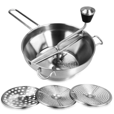 Molino de alimentos de acero inoxidable 201 con 3 discos de molienda molino de alimentos rotativo Foto 1 de 4