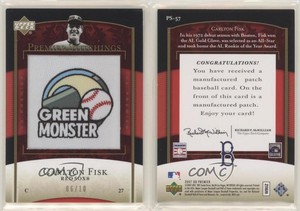 2007 Upper Deck Premier Premier Stitchings Gold /10 Carlton Fisk #PS-57 HOF