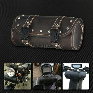 Motorcycle Saddlebag Storage Handlebar Bar Bag Roll Barrel Fit For Harley Models - Picture 1 of 8