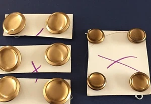 Vtg Brushed Brass Buttons Shank Coat Buttons Lot Large & Small Sizes 10 Concave - Picture 1 of 3