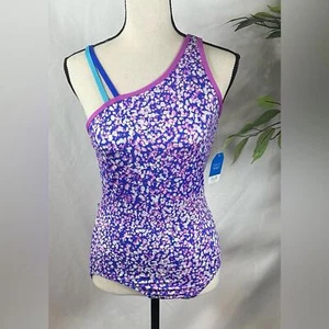 Lands' End Kids Swim One Piece - Silver and Purple ๐ดโ๏ธ - Picture 1 of 9