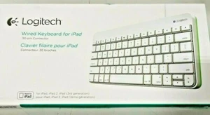 LOGITECH Wired Keyboard For iPad W/ 30 Pin Connector Cable & iOS Shortcut Keys - Picture 1 of 1