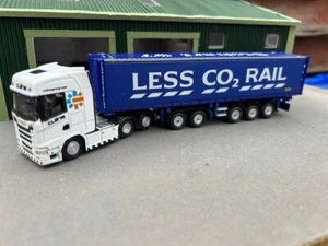 OXFORD DIECAST 1/76th Scania New Tractor Culina/Stobart Rail Tri-tandem Trailer - Picture 1 of 6