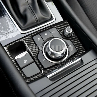 For Mazda 3 Carbon Fiber Inner Console Multimedia Button Trim Cover 2017-2018 - image 1 of 4