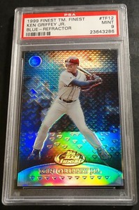 1999 KEN GRIFFEY JR. FINEST TEAM FINEST BLUE REFRACTOR #TF12 PSA 9  /150 POP 4 
