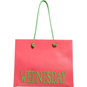 ALBERTA FERRETTI Bag Pink Leather Weekend Wednesday Shopping Tote Women 1000usd - Picture 1 of 8