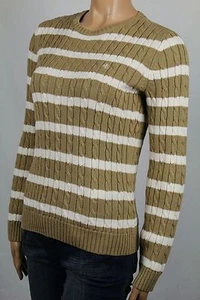 Ralph Lauren Tan Cable Knit Crewneck Sweater Cream LRL NWT - Picture 1 of 1