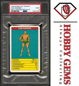 NAMOR SUB-MARINER PSA 9 1988 Super Top Trumps Marvel Super Heroes Red Back C1 - Picture 1 of 2