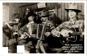 Hustead's Wall Drug Store Cowboy Orchestra South Dakota Postcard - Picture 1 of 2