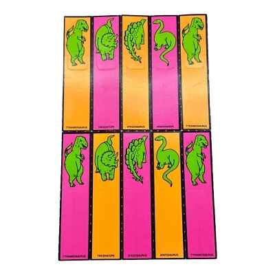 (10) Marcadores temáticos de dinosaurios T-Rex Triceratops jurásico década de 1990 fiesta de cumpleaños de colección Foto 1 de 4