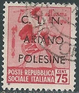 1945 AUSGABEN CLN ARIANO POLESINE GEBRAUCHT ZERSTÖRTE DENKMÄLER 75 CENT - UR41-2 - Bild 1 von 1