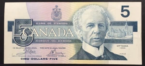 Billet Canada 5 dollars 1986 OTTAWA - TTB+ - Picture 1 of 2