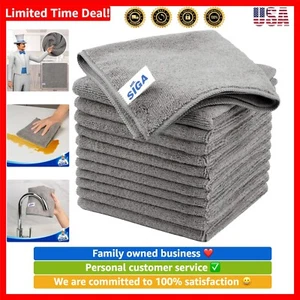Versatile Microfiber Towels (12 Pack) - Extra Absorbent, 12.6" x 12.6" Size - Picture 1 of 9