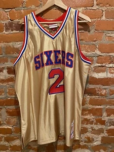 Moses Malone Sixers Swingman Jersey 75th Anniversary Mitchell & Ness Mens 2XL - Picture 1 of 4
