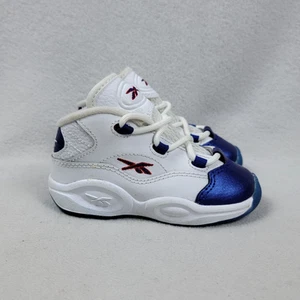 Reebok Question Mid Metallic Blue Toddler Shoes Size 7 Allen Iverson Sneakers - Picture 1 of 8