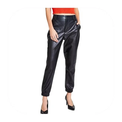 NWT Bar III size 18W black faux leather jogger pants      $60 retail - Image 1 of 4