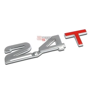 POLISHED CHROME 2.4T 2.4 T FENDER CAR METAL EMBLEM DECAL TRIM BADGE 3M ADHESIVE - Picture 1 of 3