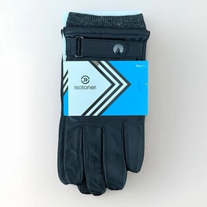 GUANTES ISOTONER HOMBRE CUERO GENUINO NEGRO TALLA XL NUEVOS CON ETIQUETA - Imagen 1 de 7