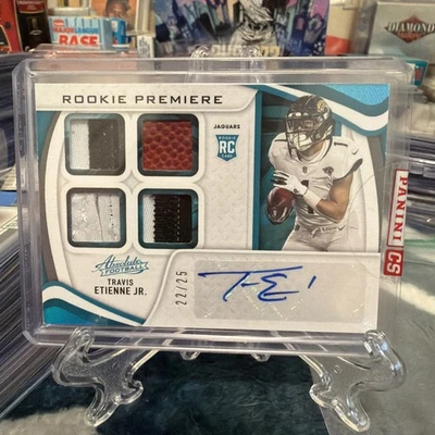 Travis Etienne 25/25 2021 Panini Absolute RC Rookie Premiere Auto Quad RPA SSP - Image 1 of 2