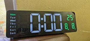 Digital Wall Clock Large Display, 15.5 Inch , LED Digital Assorted Colors - Picture 1 of 5
