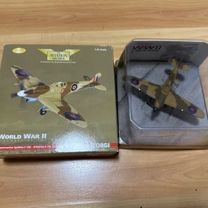 Corgi AA31924 Spitfire Eddie Edwards + AA32009 hawker hurricane tank buster used - Picture 1 of 21