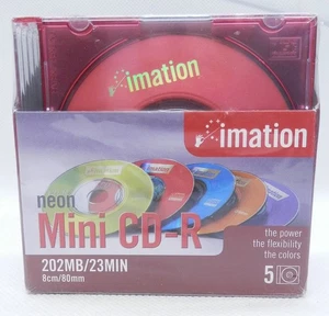 Vintage Imation NEON COLOR Mini CD-R Compact Disc 202MB 23 Min - Bild 1 von 3