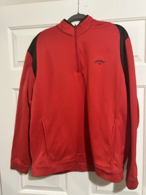 Pullover de golf para hombre Callaway 1/4 cremallera manga larga rojo forrado de vellón talla XL Foto 1 de 4
