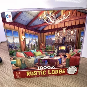 Luxury Rustic Lodge 1000 Piece Jigsaw Puzzle - 27 x 20 - Sustainably Made in USA - Picture 1 of 4