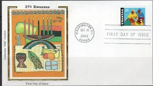 US Scott #3673, 37 cent "Kwanzaa" Colorano "Silk" Cachet, FDC - Picture 1 of 1