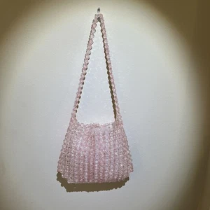 Handtasche rosa Perlen - Bild 1 von 4