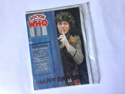 DOCTOR WHO RARE VINTAGE SEALED DENIS ALAN PRINT GREETINGS CARD TOM BAKER 1980! - Image 1 of 3