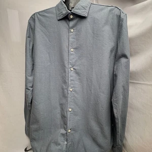 Deperlu Heritage Gray Stripe Shirt Men’s XXL Long Sleeve Cotton Casual - Picture 1 of 6