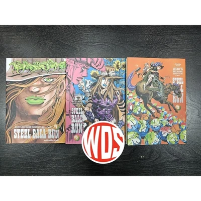 Jojo's Bizarre Adventure Parte 7 Bola de Acero Ejecución Volumen 1-3 Todo Conjunto Manga Inglés Foto 1 de 4