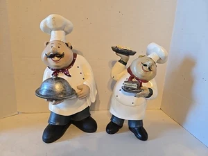 2 Italienische Koch Figuren Statuen Küche Dekor Kochen 10"/11"  - Bild 1 von 22