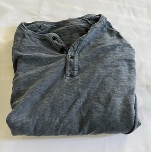 Flint and Tinder Marled LS Henley Shirt Heather Blue Huckberry Made In USA Large - Picture 1 of 1
