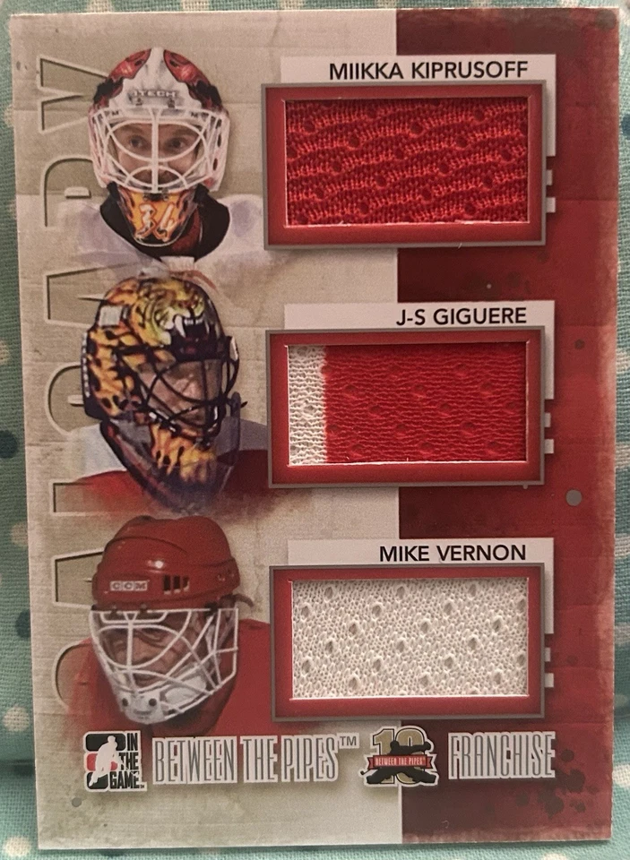 KIPRUSOFF GIGUERE VERNON 2011-12 In The Game Between The Pipes Franchise Calgary - Image 1 of 2