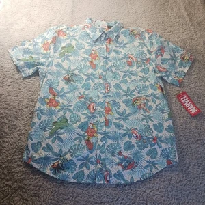 Marvel Avengers Hawaiian Shirt L Button Down Tropical Comiccore Vacation - Picture 1 of 8