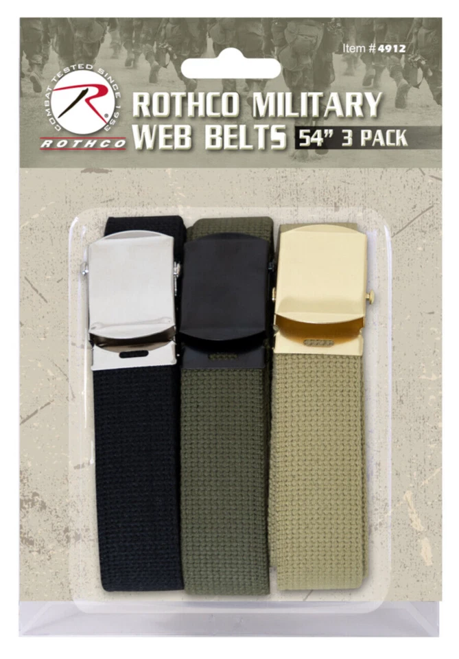 Rothco 3 Pack of 54 Inch Web Belts #4912