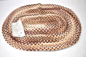 Better Trends Ombre Chenille Oval Braided Rug 20" x 30" Brown Reversible - Picture 1 of 5