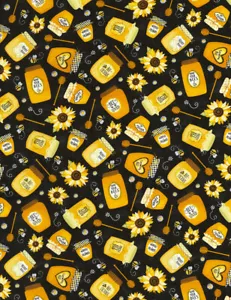 Jars of Honey Fabric, BTY, Bee Fabric, TTF C6105, Cotton, TheFabricEdge - Picture 1 of 1
